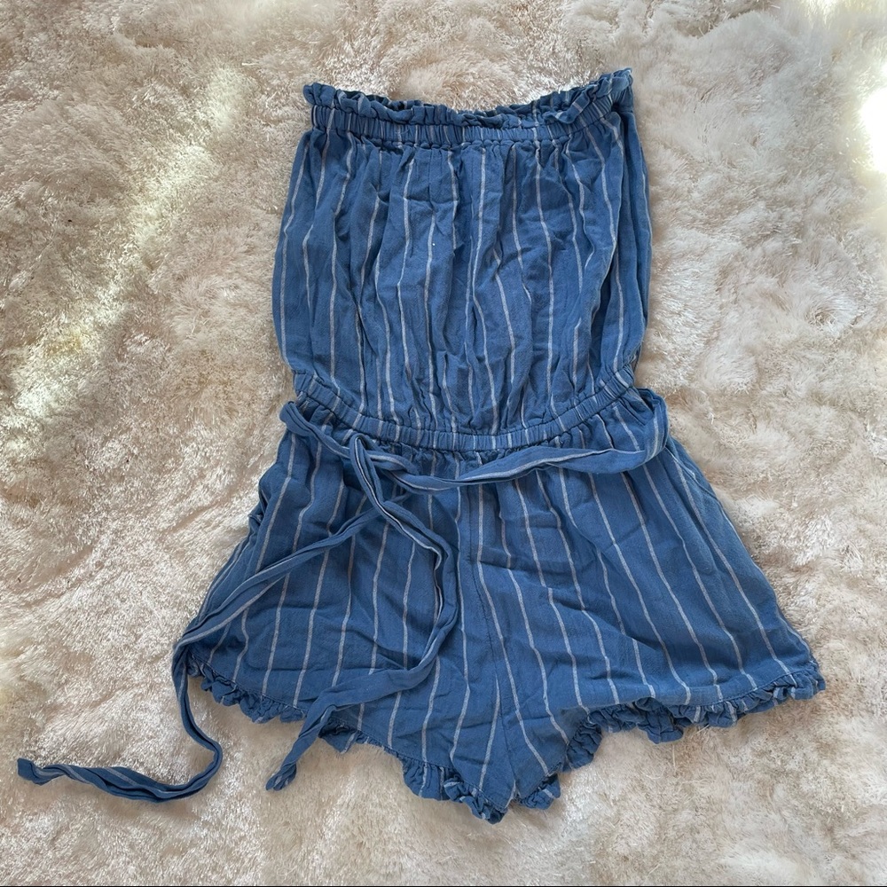 Billabong strapless blue romper